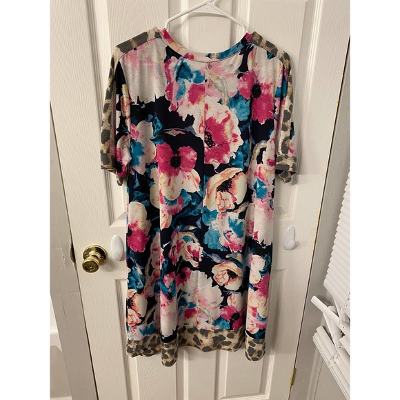 Celeste Floral/Leopard Combo Dress Size 2XL - Picture 2 of 5